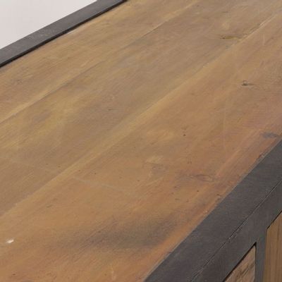 Buffets - Meuble TV Sherman bois recyclé et métal, design industriel 180 cm - JP2B DECORATION