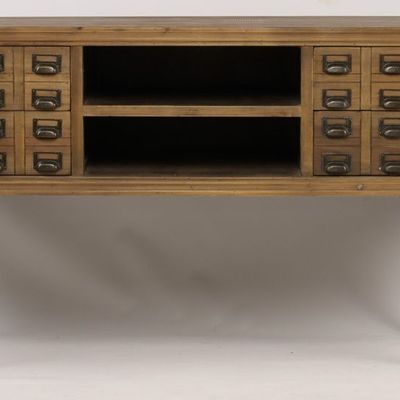 Sideboards - Milwaukee sideboard iron and wood, sliding door and drawers - JP2B DECORATION