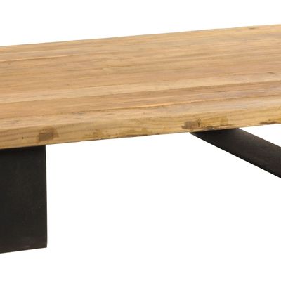 Coffee tables - Carat coffee table recycled wood and metal, industrial style 160 cm - JP2B DECORATION