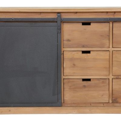Buffets - Enfilade Atelier bois et fer, porte coulissante et tiroirs - JP2B DECORATION