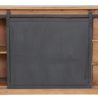 Sideboards - Atelier sideboard wood and iron, sliding door and drawers - JP2B DECORATION