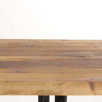 Tables Salle à Manger - Guéridon Carré Allen bois recyclé et fonte, style industriel - JP2B DECORATION