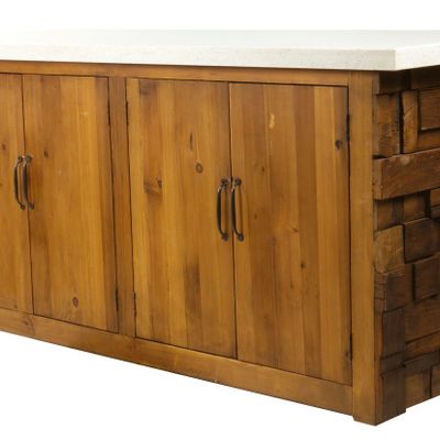 Buffets - Table basse Woody bois recyclé et acier, style industriel 120 cm - JP2B DECORATION