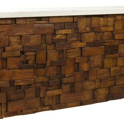 Buffets - Table basse Woody bois recyclé et acier, style industriel 120 cm - JP2B DECORATION