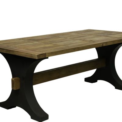 Tables Salle à Manger - Table de repas industrielle bois recyclé et métal, 200 cm - JP2B DECORATION