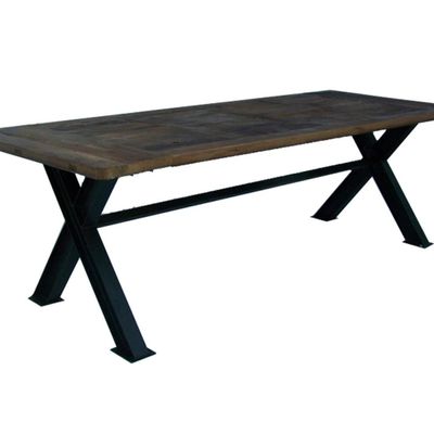 Tables Salle à Manger - Grande table de repas, bois recyclé et métal, 250 cm - JP2B DECORATION