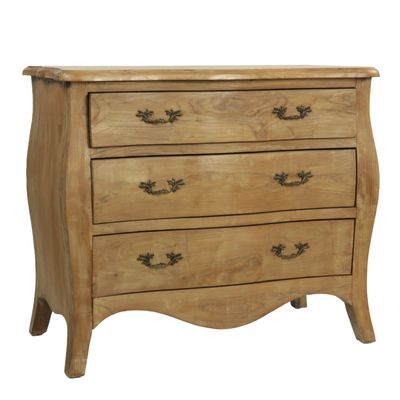 Commodes - Commode en bois recyclé, 3 tiroirs, style rustique - JP2B DECORATION