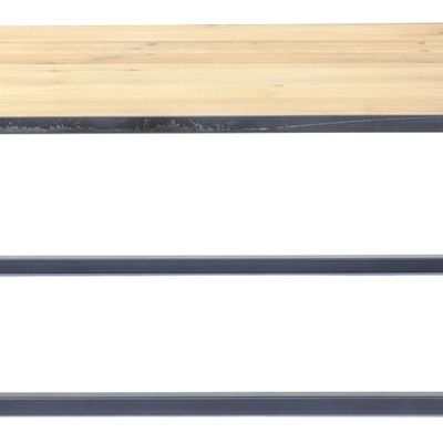 Coffee tables - Industrial coffee table wood and metal, vintage design 125 cm - JP2B DECORATION