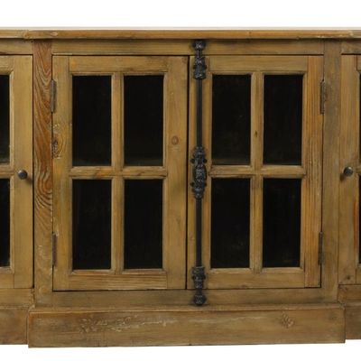 Buffets - Cabinet Ruston bois recyclé, design vintage avec grand rangement - JP2B DECORATION