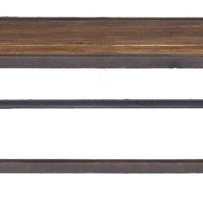 Coffee tables - Industrial coffee table, aged wood and black metal, 140 cm - JP2B DECORATION