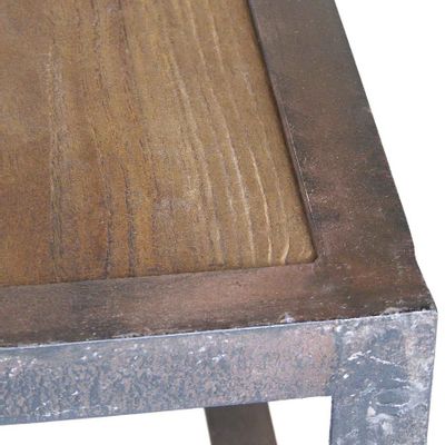 Tables basses - Table basse industrielle, bois vieilli et métal noir, 140 cm - JP2B DECORATION
