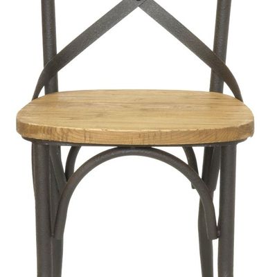 Chaises - Chaise de bar en bois massif, design vintage et confortable - JP2B DECORATION