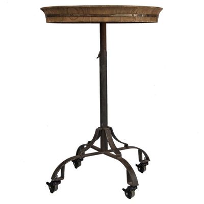 Other tables - Tea Stand, wood and metal, vintage industrial design - JP2B DECORATION