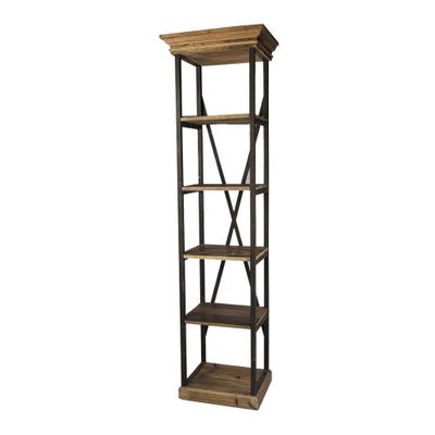 Shelves - Small industrial shelf, wood and metal, 229 cm - JP2B DECORATION