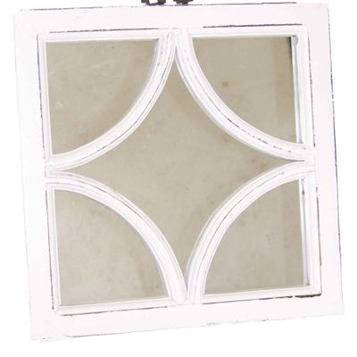 Mirrors - Square mirror in recycled wood, vintage design, 40 cm - JP2B DECORATION