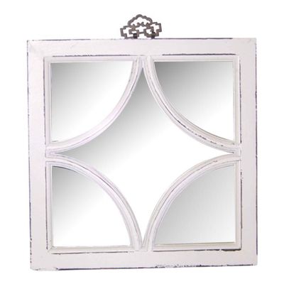 Miroirs - Miroir carré en bois recyclé, design vintage, 40 cm - JP2B DECORATION