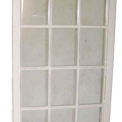 Mirrors - Partition mirror, recycled wood, distressed white finish, 180 cm - JP2B DECORATION