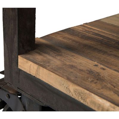 Consoles - Trolley industriel en bois et métal, design vintage robuste - JP2B DECORATION