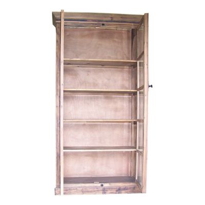 Armoires - Armoire vitrée en bois recyclé, petit carreau, design authentique - JP2B DECORATION