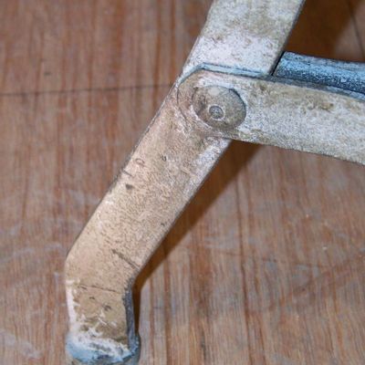 Dining Tables - Industrial side table in iron and recycled wood, rustic design, 65 cm - JP2B DECORATION