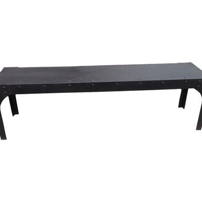 Benches - Hammered black metal bench, industrial style, 160 cm - JP2B DECORATION