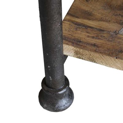Console table - Industrial console, 3 shelves, aged wood and metal - JP2B DECORATION