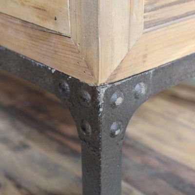 Console table - Small industrial console, 2 drawers, wood and metal - JP2B DECORATION