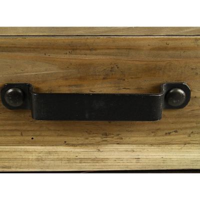 Coffee tables - Mini industrial coffee table, aged wood and metal, 100 cm - JP2B DECORATION