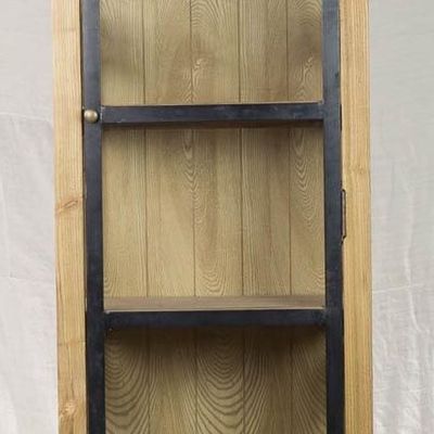 Sideboards - Industrial one-door wardrobe in recycled wood, sturdy and authentic design - JP2B DECORATION