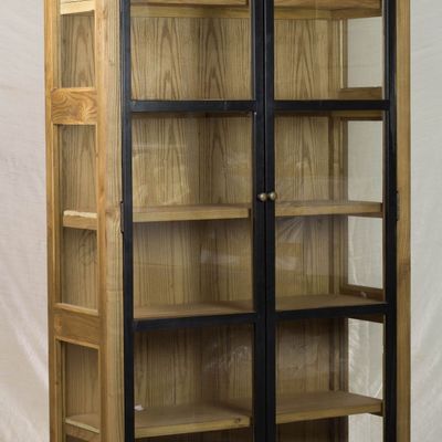 Buffets - Armoire industrielle 2 portes en bois recyclé, design robuste et authentique - JP2B DECORATION