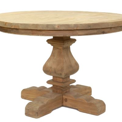 Dining Tables - Mona side table in recycled wood, rustic design, 110 cm - JP2B DECORATION
