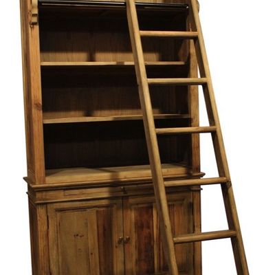 Bookshelves - Small bookcase in recycled wood, 230 cm, natural and authentic design - JP2B DECORATION