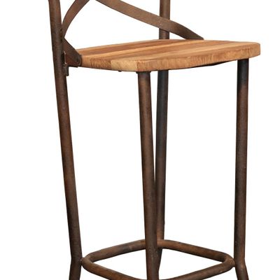 Chaises - Chaise de bar industrielle en bois et métal, design robuste et vintage - JP2B DECORATION
