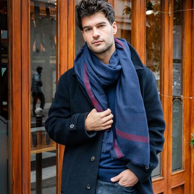 Scarves - VIK WOOL BLUE SCARF - AV08 PARIS