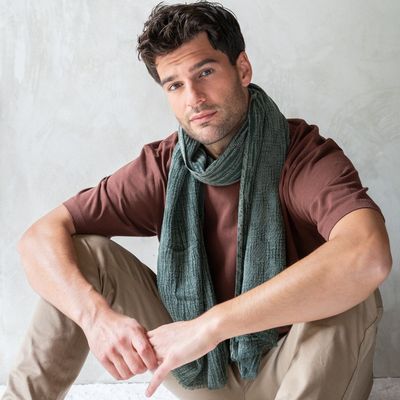 Scarves - YAKUSHIMA GREEN MEN'S SCARF - AV08 PARIS