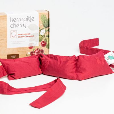 Homewear bien-être - Kersepit Lumbo Coussin allongé en noyaux de cerises avec ruban 13x55cm - INATURA