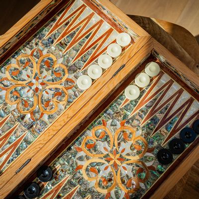 Game tables - Mother of Pearl Backgammon and Chess Game - MAISON ROSHI - LUXURY ENTERTAINMENT CABINETS