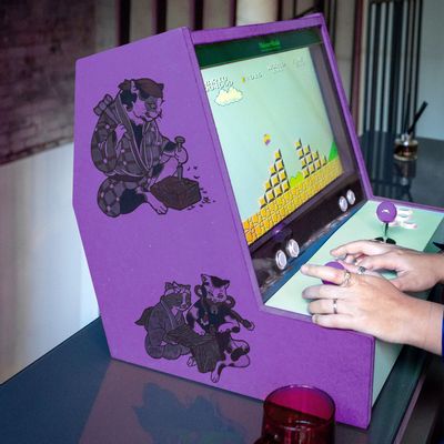 Game tables - Minato Arcade – Printed Purple Tanzanite - MAISON ROSHI - LUXURY ENTERTAINMENT CABINETS