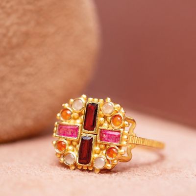 Bijoux - Bague Zulu en agate verte - MUJA JUMA