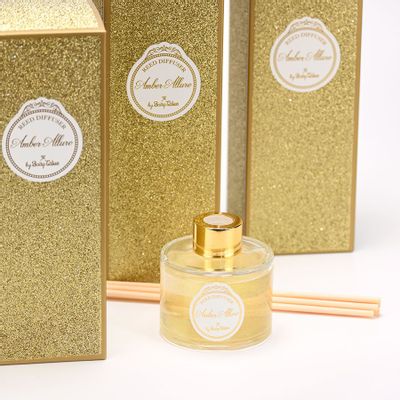 Home fragrances - Reed diffuser gold glitter 100ml - SOAPTALES