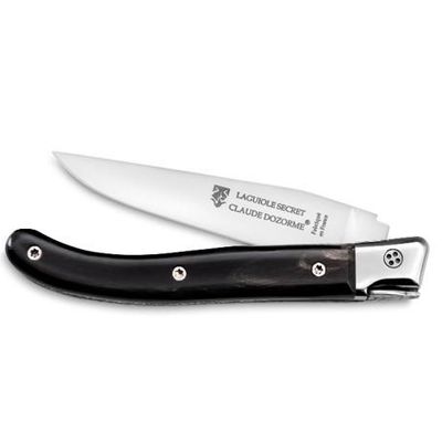 Barbecues - Laguiole Secret pocket knife - Olive, ebony, carbon handle - LAGUIOLE CLAUDE DOZORME