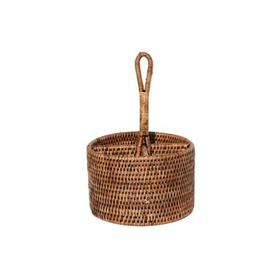 Boîtes de conservation - Rattan Cutlery | Condiment Holder (round) - ISHELA