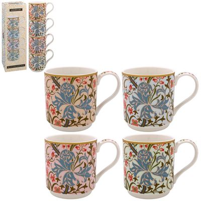 Tasses et mugs - set 4 mugs empilables golden lily - KARENA INTERNATIONAL