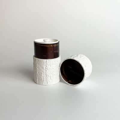 Tea and coffee accessories - Black-and-white matte bark canisters - TOMIOKA