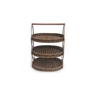 Trays - Rattan 3 Tier Tray - ISHELA