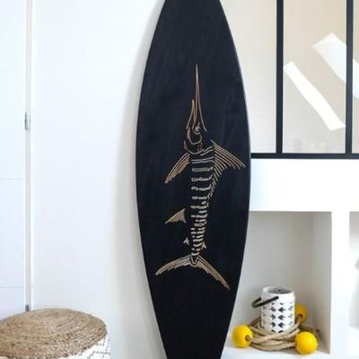 Autres décorations murales - Planche de surf décorative en bois - "Marlin" - LE COMPTOIR DE MALOW