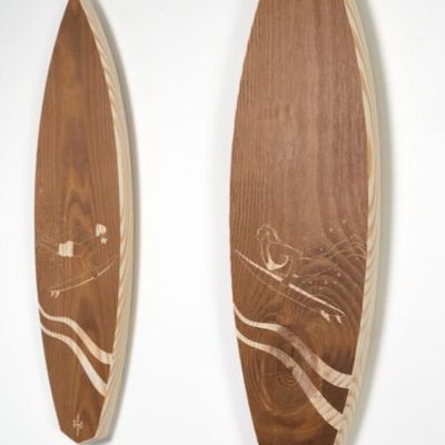 Other wall decoration - Decorative surfboard\" Surfer and Surfer\ " - LE COMPTOIR DE MALOW