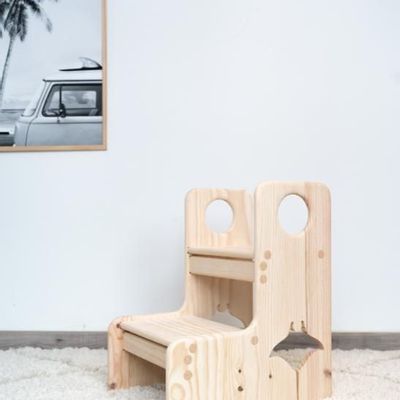 Tabourets - Tabouret en bois enfant  “Raie” - LE COMPTOIR DE MALOW