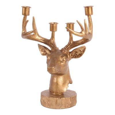 Objets de décoration - Bougeoir Cerf 31,5 cm en résine - DUTCH STYLE