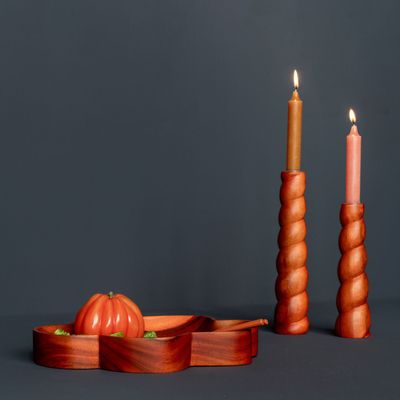 Candlesticks and candle holders - Twisted acacia candle holders - KINTA